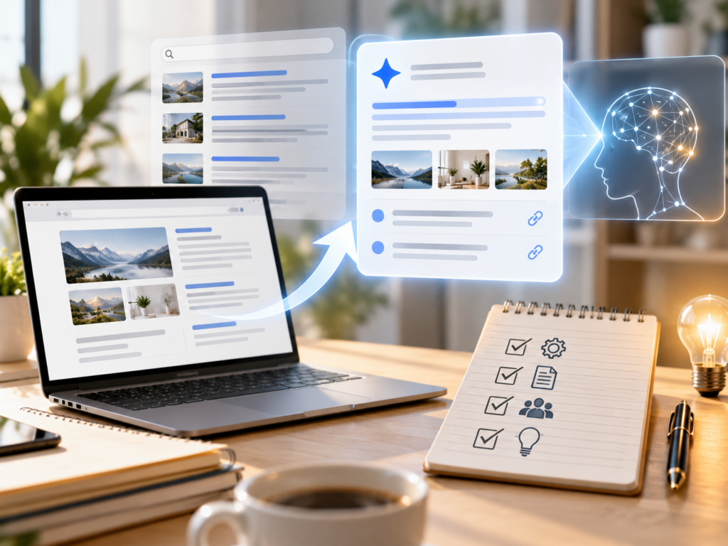 Erklärende Darstellung zum Thema Google AI Overviews