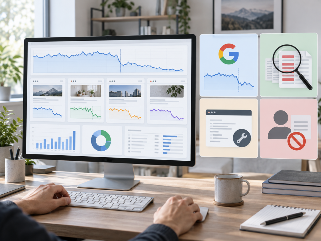 Analyse verschiedener Ursachen für Rankingverluste nach einem Google Core Update